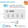 Melery Tuya Wifi Smart Power Strip EU US Brazil UK Austrial Plug Socket USB Charge Outlet Remote by Alexa Dot Google Home Office