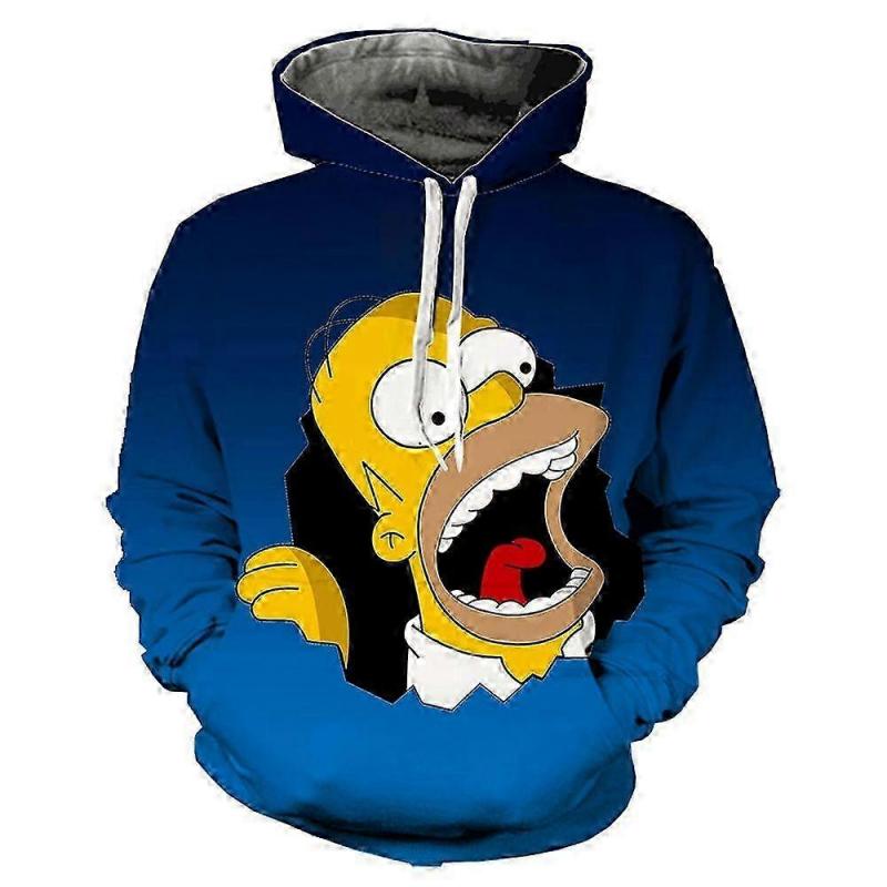 25-26 Disney Simpsons Hoodies Cartoon Anime Simpson 3d Print Men Women Fashion Oversized Sweatshirts Hoodie Kids Pullovers Tracksuits