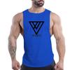Summer Adult Men'S Fitness Outdoor Crew-Neck Vest Creative Triangle Pattern 2d Print Breathable Stylish Sleeveless Shirt