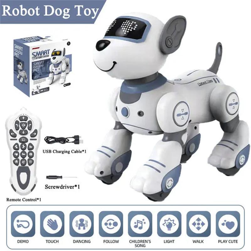 Funny RC Robot Electronic Dog Interactive Stunt Dog Voice Command Programmable Touch-sense Music Song Robot Dog for Children's Toys