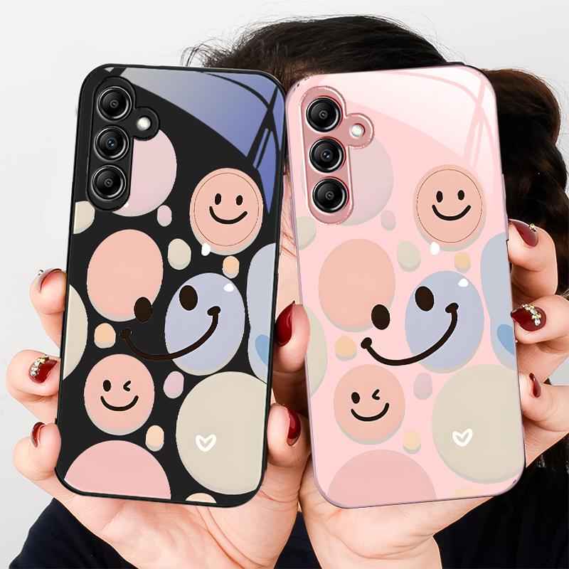 Розово-фиолетовое круглое сердце Для Samsung A20 30 22 23 24 25 26 31 32 33 34 35 42 50 51 52 53 54 55 56 70 71 72 73 стеклянный чехол для телефона
