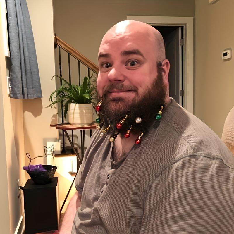 12pcs/Pack Mini Small Bell Man Colour Light Bulb Christmas Ornament Pendant Funny Gifts Accessories