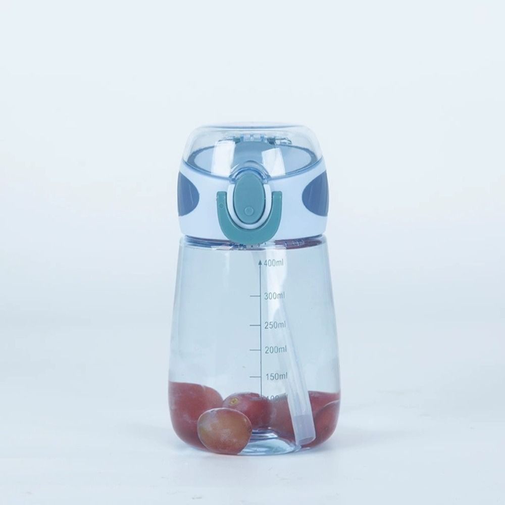 400ml Children Small With Scale Drinking Cup Transparent Water Bottle with Straw