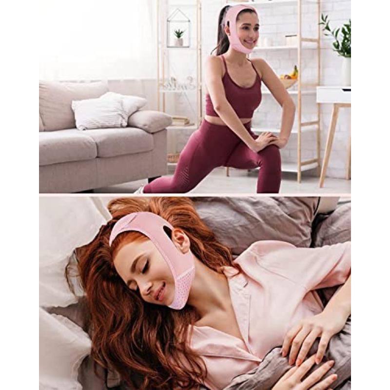 Facial Strap, V Line Lifting Chin Strap, Double Chin Reducer Face Lifting Belt Bandage Cheek V Shape Lift Up Thin Strap Neck Compression