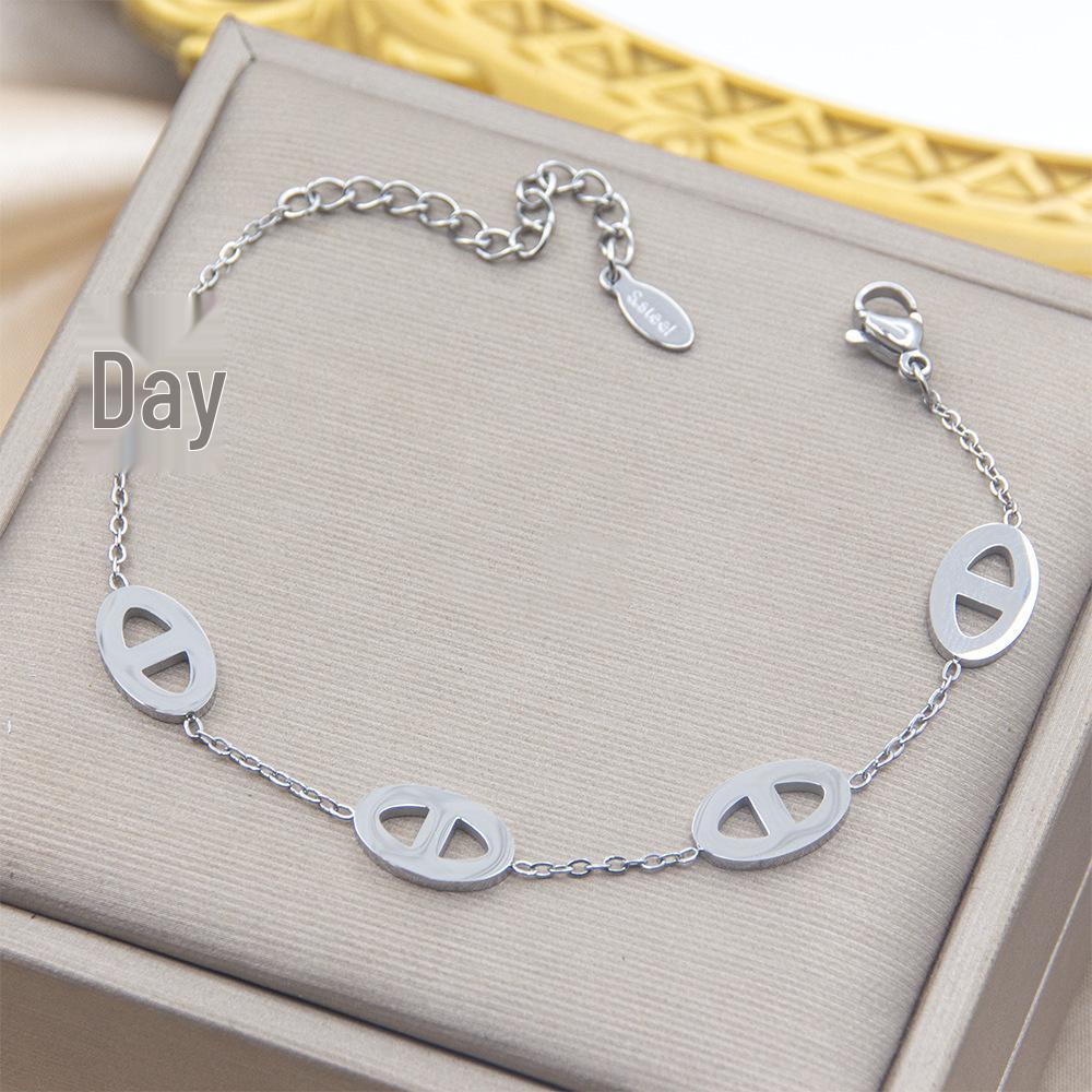 Стильный европейский и американский браслет из титановой стали "Свиное рыло": Простой, Универсальный и Высококлассный