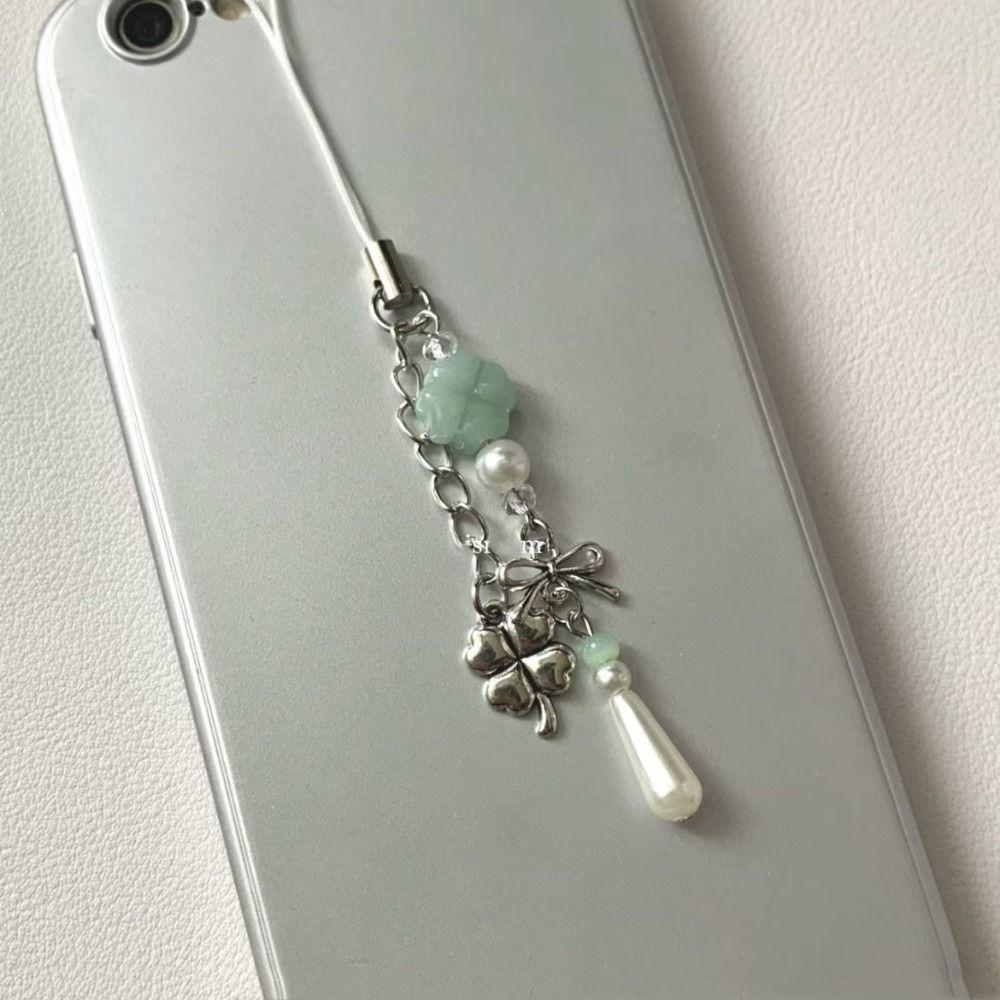 Ремешок на запястье Клеверы Телефон Цепочка Сумка Украшение Y2K Шнурок Бусины Телефон Подвеска Ювелирные Изделия Gfit