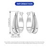 Hot Sale Trendy Fashion Jewelry Copper Alloy Silver Plated Zircon Double Layer Smooth Teardrop Hoop Earrings Women Daily Wear
