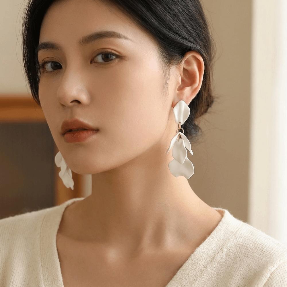 Candy Color Acrylic Drop Earrings Zinc Zinc Alloy Dangle Earrings Petal Tassel Earrings Date Wear