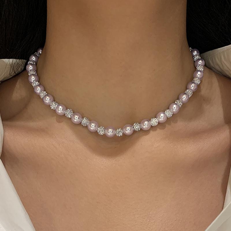 Высококачественное ожерелье из бусин Manta Rose Purple Pearl для женщин 2026 года, элегантная цепочка на ключицу, модные наборы, аксессуары, роскошные украшения