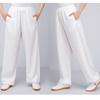 Breathable Linen Cotton Cycling Pants Loose Fit Casual Training Trousers With Side Pockets