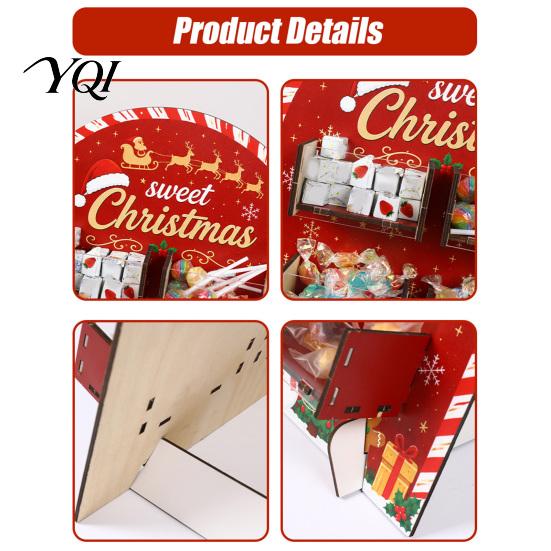 Creative Holiday Gift Display Christmas Tree Wooden Candy Stand, Acrylic Drawer Organizer for Dessert Parties Party Table, Treat Holder, Festive Home