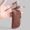 Genuine Leather Car Key Holder Keychain Covers Zipper Car Key Case Bag Men Housekeeper Keys Organizer