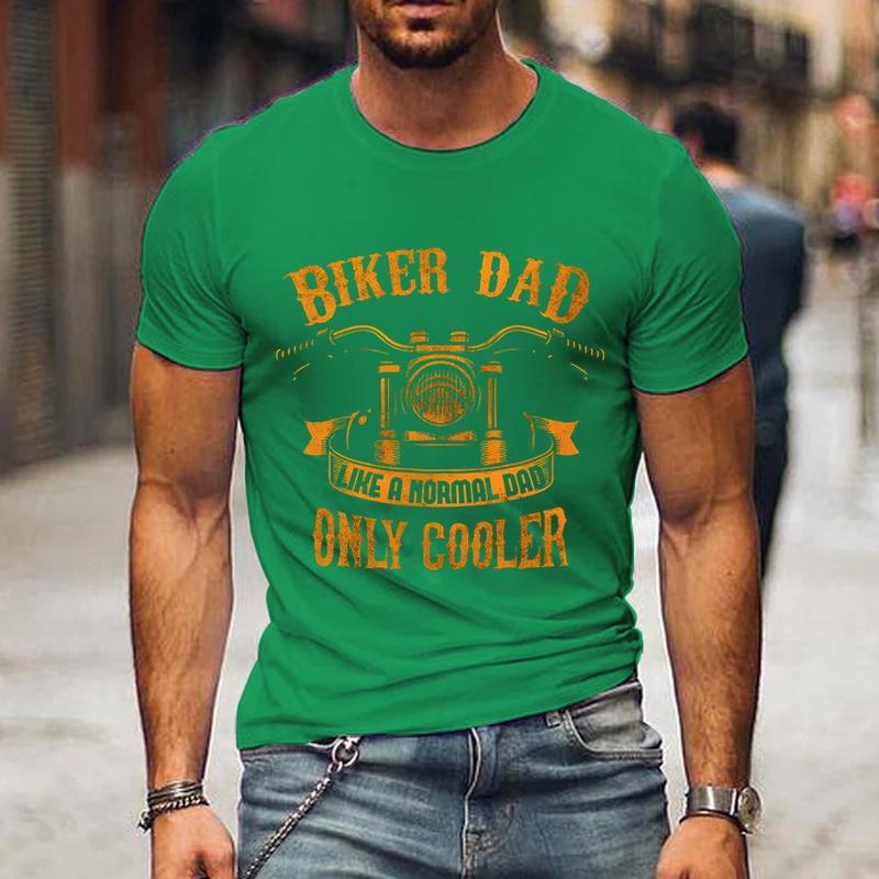Мужская футболка с принтом Biker Dad Only Cooler Print, новая модная летняя забавная футболка с коротким рукавом Biker Daddy, футболки больших размеров