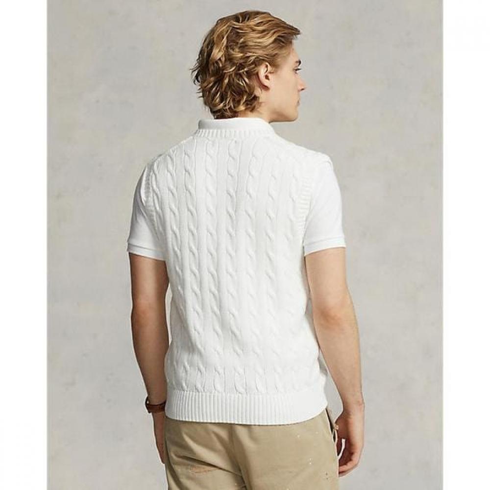 Polo Ralph Lauren Мужской хлопковый свитер-жилет с косами mnpoSwe1cm20079100