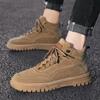 Модные мужские зимние теплые бархатные ботинки в британском стиле с высоким берцем, кожаные мужские туфли, пара больших размеров, ботинки для мужчин'2024
