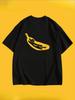 Creative Cat Banana Pattern Printed Summer Women's T-shirt Top Short Sleeve Round Neck Casual Women's Summer Clothing