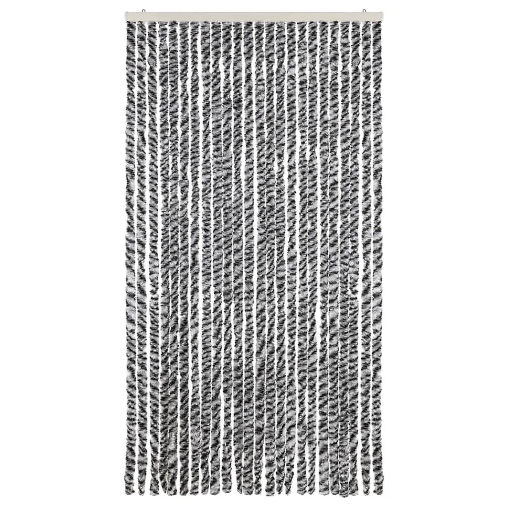 vidaXL Fliegenvorhang Grau, Schwarz und Weiß 100x220 cm Chenille