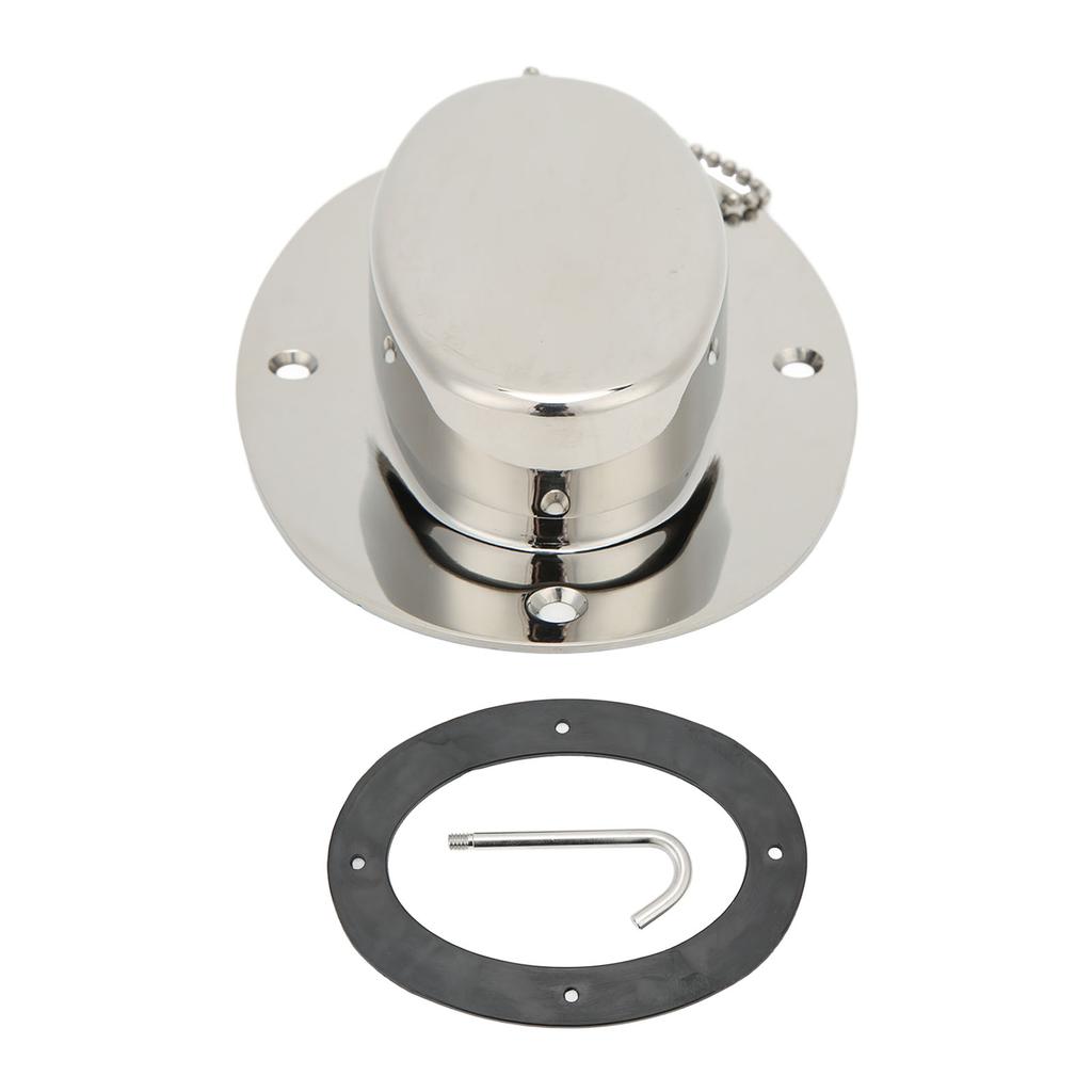 304 Stainless Steel Chain Deck Pipe with Rubber Gasket 6.32x4.47in Base 4.3x2.31in Hole Marine Yacht Accessories