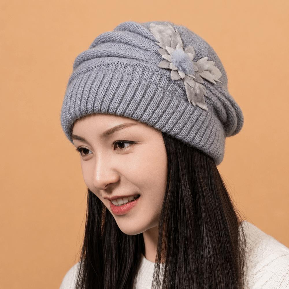 Stretch Warm Knitted Hat Thick Knit Knit Slouchy Beanie Comfy Fleece Beanie Autumn Winter