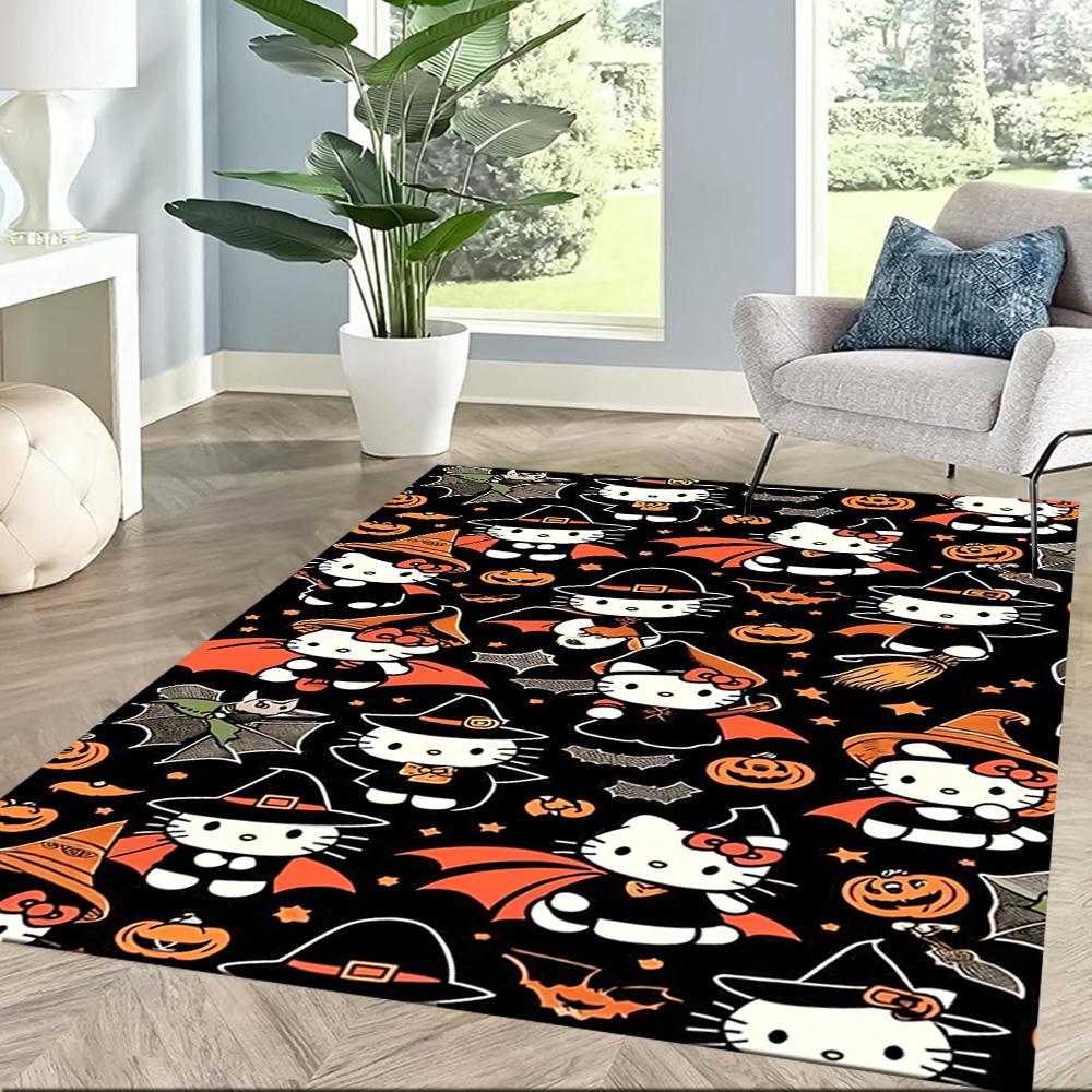 Hello Kitty Halloween Party Square rugs are a great choice for living rooms, bedrooms, home décor, and as gifts.