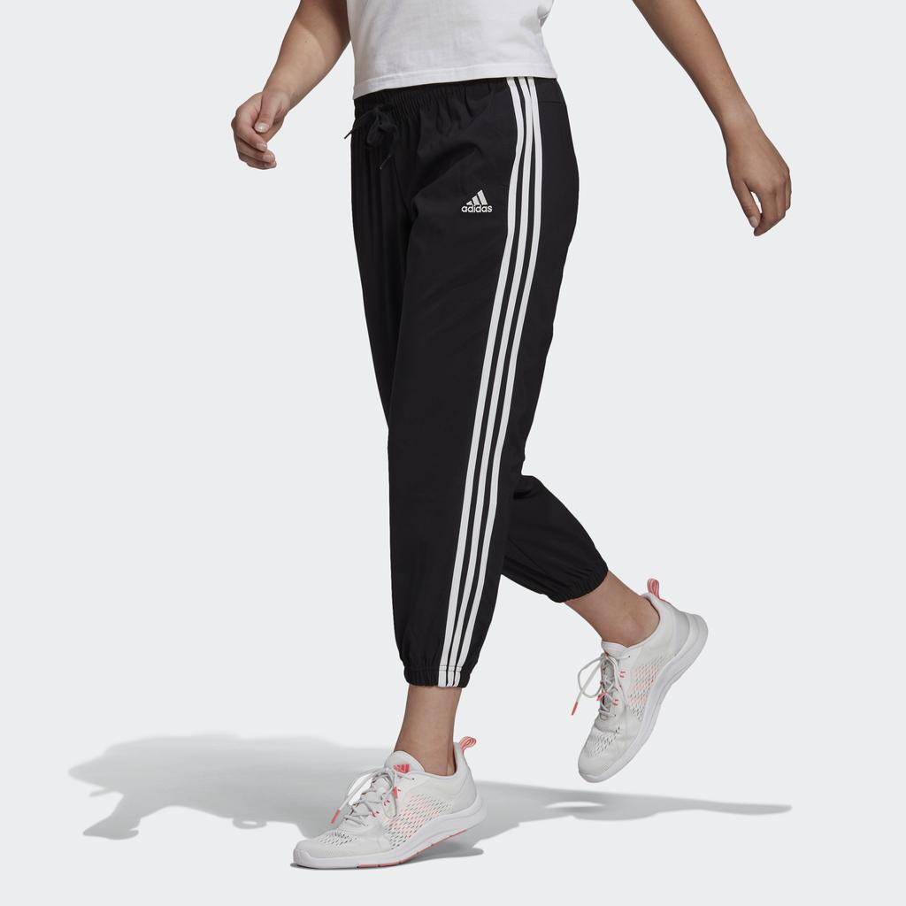 adidas Брюки 7/8 с зауженными манжетами и 3 полосками, женские брюки, черные GM5559
