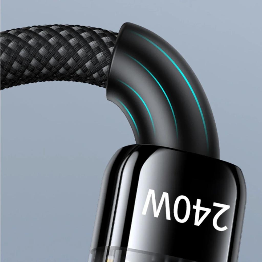 USB A к Type C 240 Вт PD прозрачный кабель для быстрой зарядки шнур передачи данных для телефонов Mi Huawei Samsung Android USB C зарядный провод