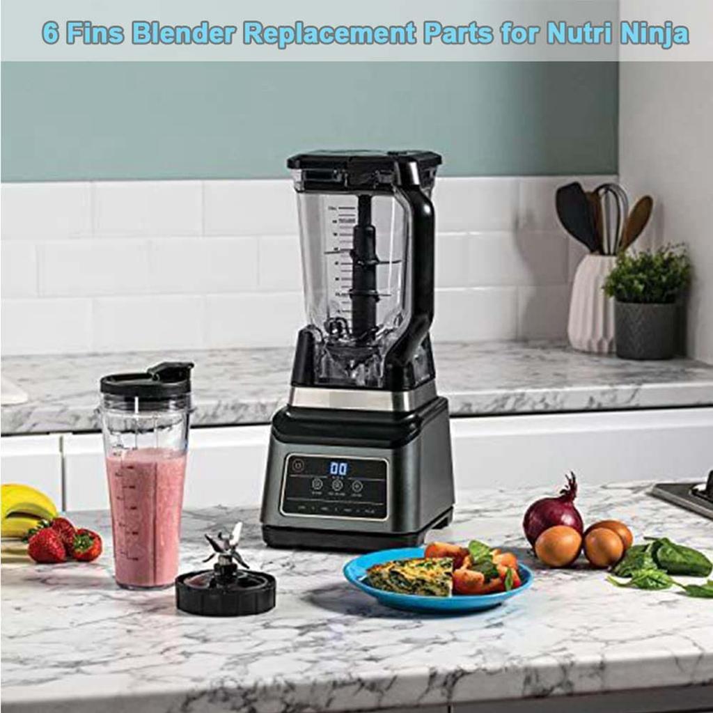 6 Fins for Ninja Blender Replacement Parts ,for Nutri Ninja Auto IQ BL450-70, BL451-70, BL454-70, BL455-70