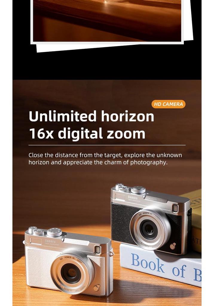 For Cross-Border 4K HD Flip Screen Retro Digital Camera with Phone Transfer Capability