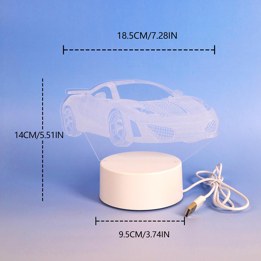 3D монохромный теплый свет спортивный автомобиль акриловый маленький ночник домашний декор ночник подходит для спален, кабинетов