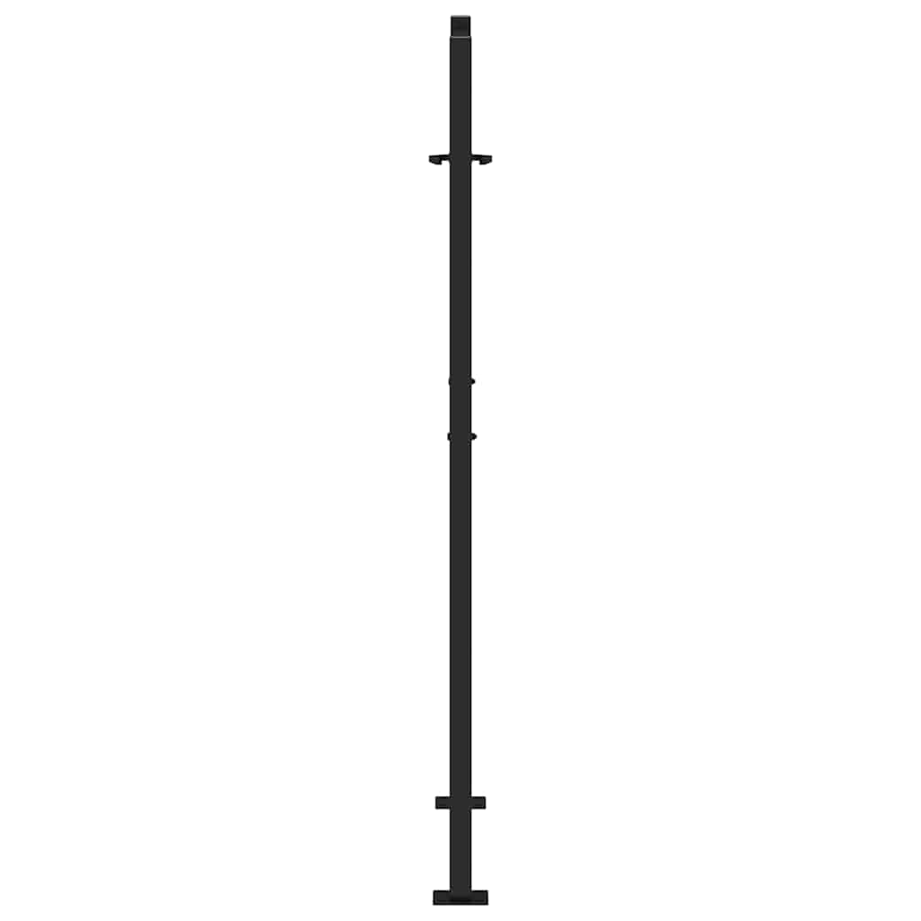 Brama Ogrodowa Czarna 105X155 Cm Stalowy Wzór Liścia