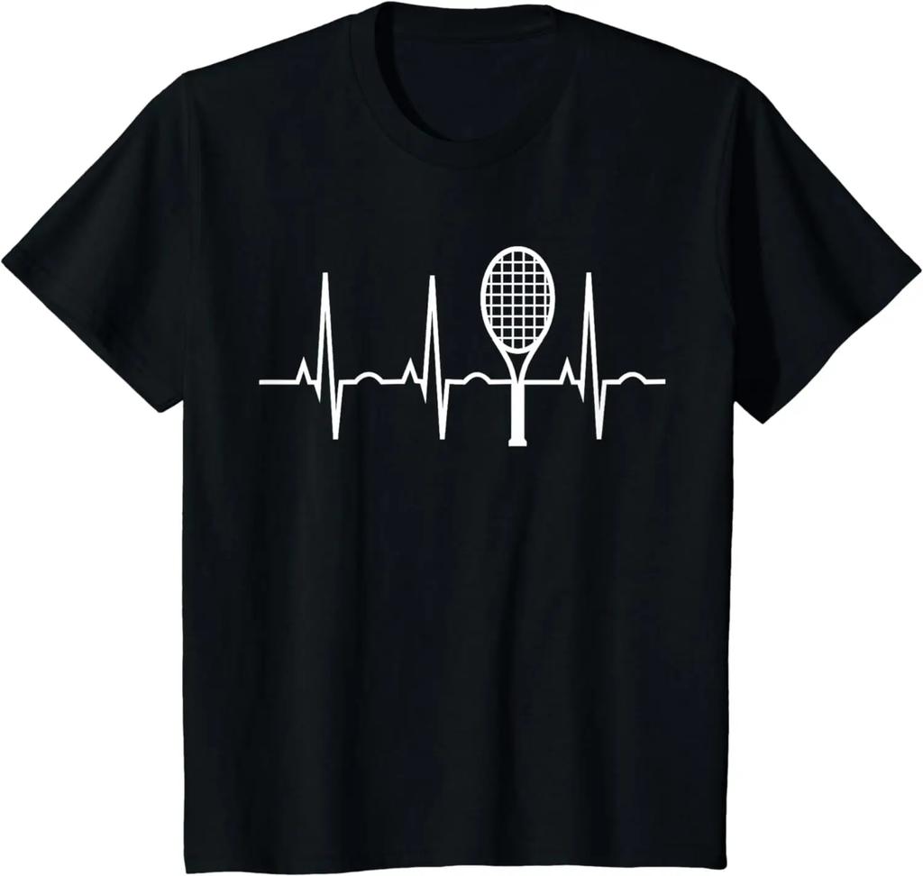 Tennis Heartbeat Shirt Best Tennis Gift Tee for Players Fans T-Shirt Men Clothing Tops Streetwear Vintage T Shirt Camisas