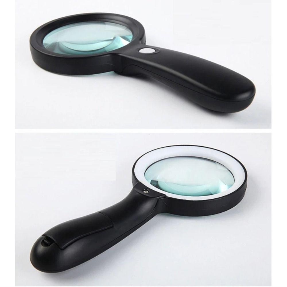 With 2 LED Light Hand Held Magnifying Glass Illuminated Magnifier Jewelry Identification