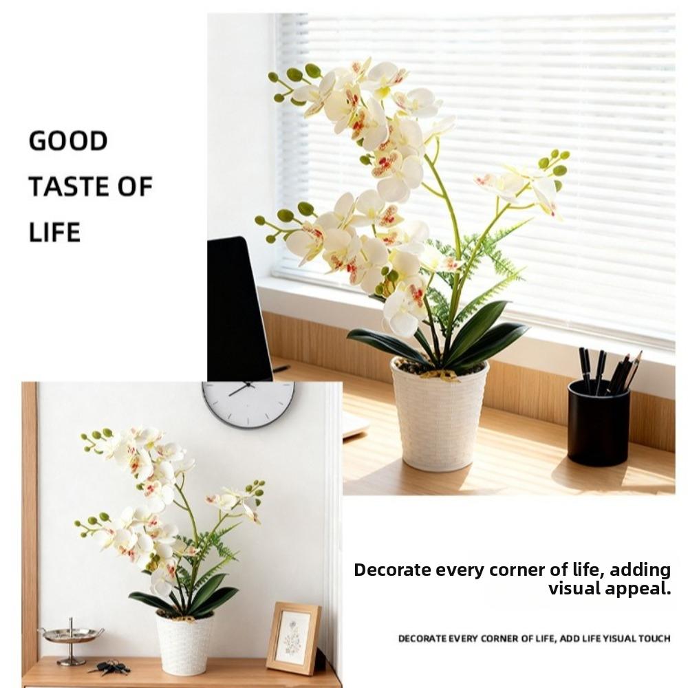 DIY Simulated Butterfly Orchid Multi-Bloom Plastic Fake Flower Artificial Faux Plants Home Decor