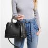 Michael Kors MK Crosby Классическая Элегантная Кожаная Сумка-Тоут с Золотым Логотипом Наплечная Сумка-Кроссбоди Женская Сумка Черная 38F0CCBS2L-001
