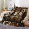 1PC Patchwork style Print FlAannel Blanket, High quality Comfortable for All Seasons, Home Decor, Warmth and Comfort