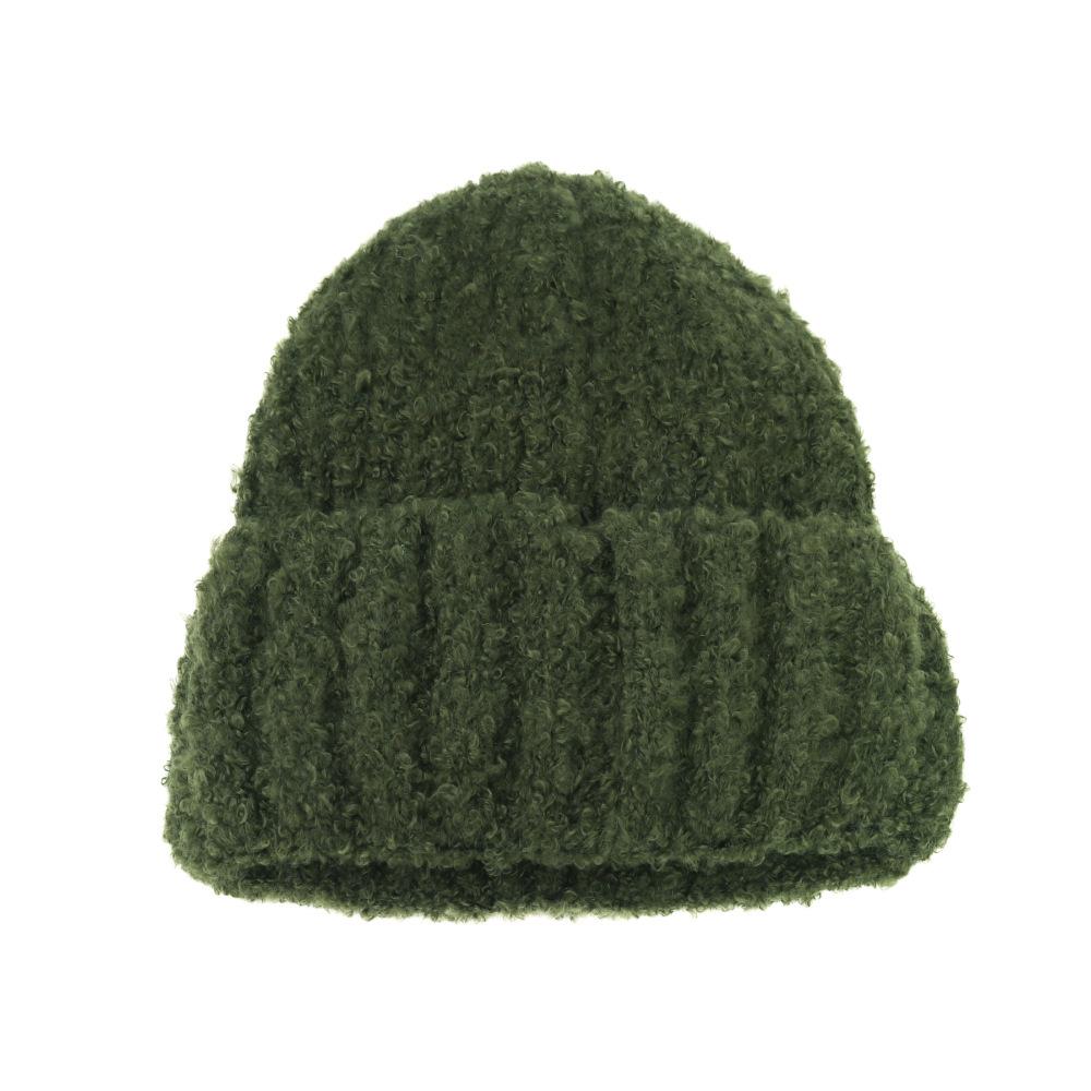 Korean Version of Women's Wool Hat Fashionable and Versatile Big Head Ear Protection Cold Cold Hat Solid Color Simple Hat