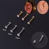 2PCS Stainless Steel Piercing Tragus Stud Crystal Labret Small Ear Studs Helix Cartilage Earring for Women Piercing Body Jewelry
