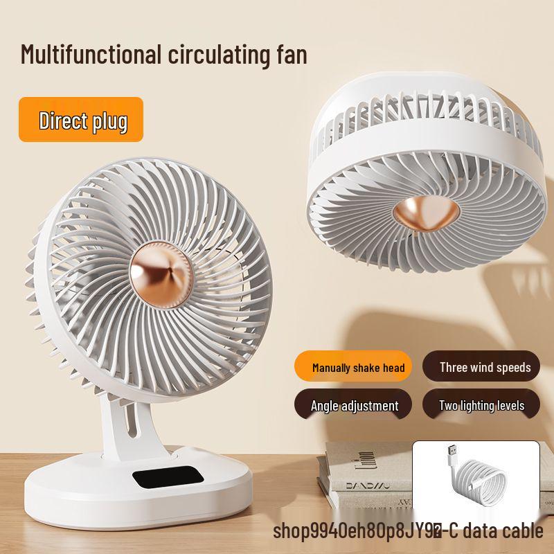 2026 Desktop Mini Electric Fan with Digital Display for Dorm Rooms