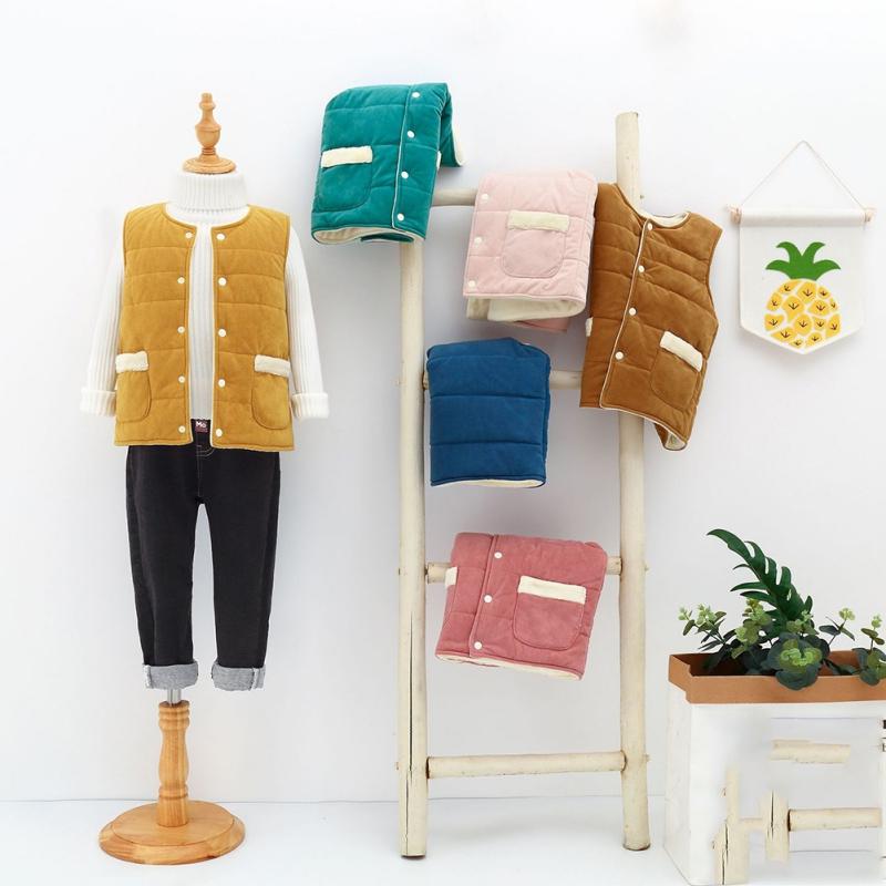 Children's Waistcoat Thick and Warm Plush Vest for Boys and Girls