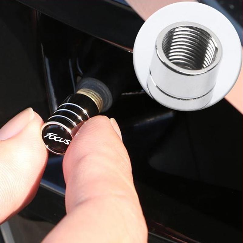 4Pcs Car Valve Caps Wheel Tires Air Tyre Stem Protective Cover For Ford Focus 2 3 MK1 MK2 Fusion Ranger Explorer Accessories XF5