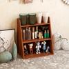 1pc S/L Three Layers Desktop Cosmetics&water Cup&perfume Storage Incline Wooden Storage rack,Can Be Hung On the Wall,suitable for office&Home.