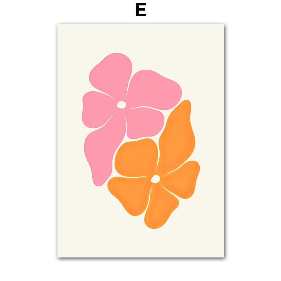 Пастельные цветы Солнце Волны Коктейль Минимализм Настенная живопись Холст Картина Скандинавские постеры и принты Настенные картины Декор гостиной