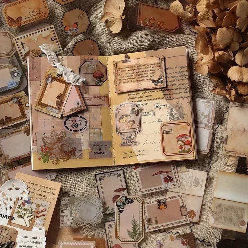 20 листов винтажной книги наклеек из ПЭТ-материала Diy Diary Butterfly INS Album Scrapbooking Retro Flower Material Paper Decorative Stickers