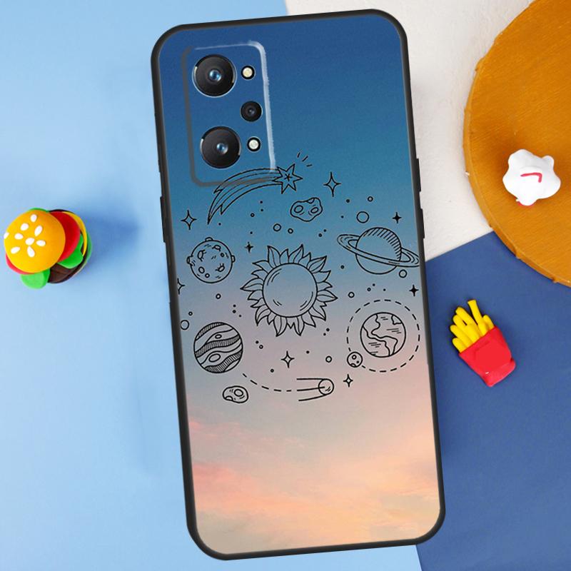 Космос Солнечная система Планеты Вселенная Для Realme GT7 Pro GT 6T 6 5 C67 C61 C55 C53 C51 C21Y C25S C75 10 11 12 13 14 Pro Plus Чехол