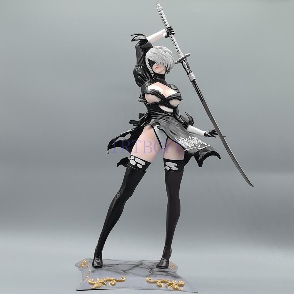33cm 2B Pod 042 YoRHa No. 2 Type B 1/6 Two Head Ver Japanese Anime PVC Action Figure Toy Game Collectible Model Doll