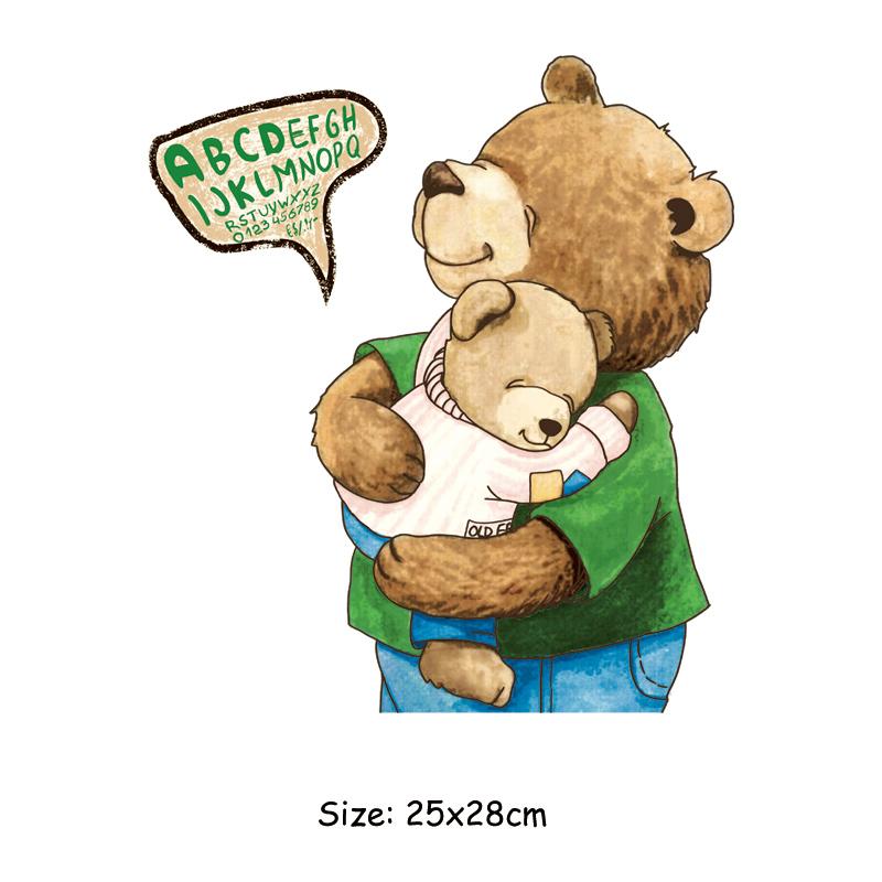 Cool Bears Patch For Clothes Animal Pirnt Clothes Stickers Diy Parches Ropa T-Shirt Hoodies Heat Press Appliqued Iron On Patches