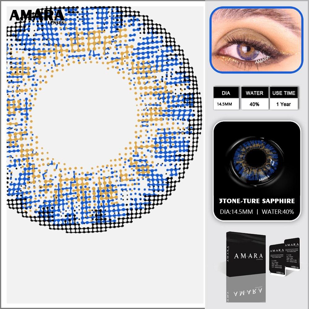 AMARA LENSES 1 Pair 3TONE Soft Color Contact Lens Natural Looking Contactlens Eye Cosmetic Lenses