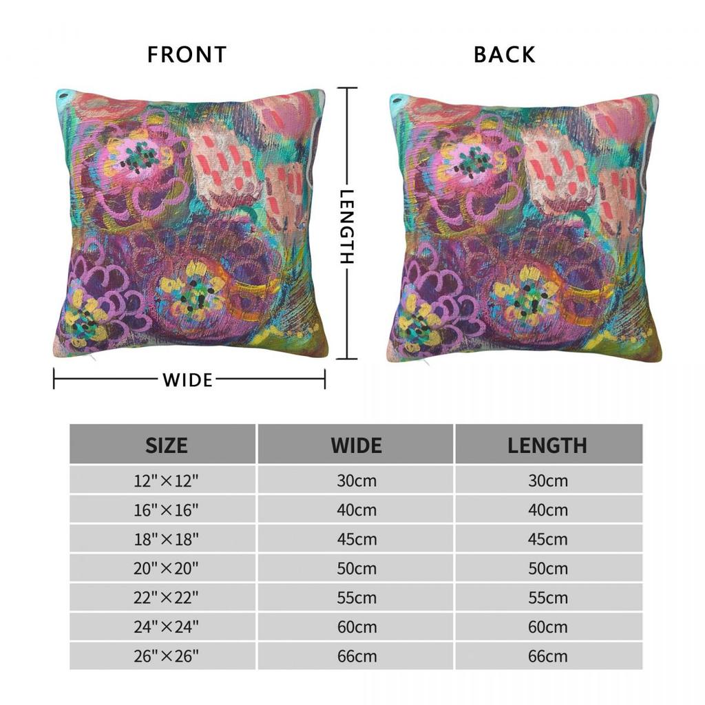 Pink Spring Zinnias Pillowcase Polyester Linen Velvet Printed Zip Decor Throw Pillow Case Bed Cushion Cover 45X45