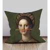 Young Woman and Her Little Boy Print Cushion Cover European Retro Vintage Paintings Pillow Case For Bedroom Sofa