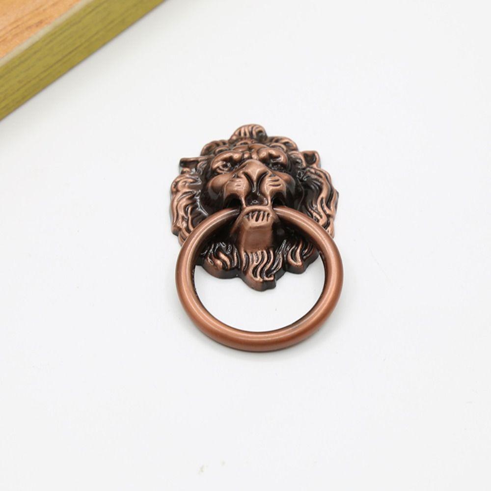 Классическая ручка в виде головы льва с одним отверстием, ручка для шкафа, ретро-антикварные дверные ручки для шкафа